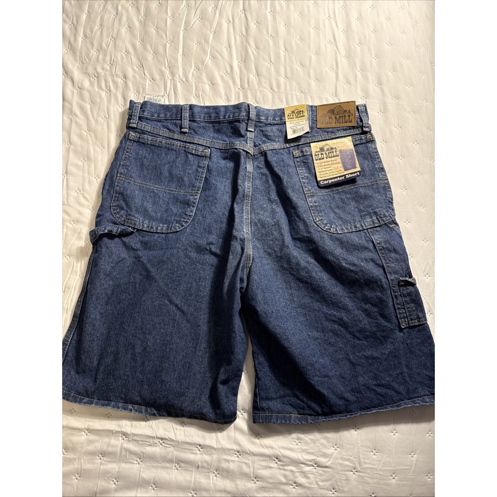 NWT Old Mill Shorts Men Size 40 Carpenter Denim Blue Dark Wash Utility Workwear
